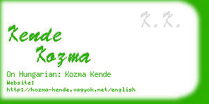 kende kozma business card